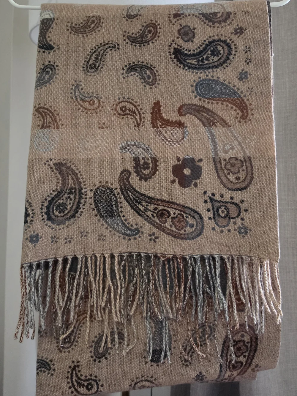 Beige Tone Scarf With Design